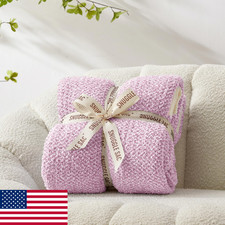 Snuggle Sac Lilac 50x70 Knit Fleece Throw Blanket for Couch Bed Super Soft Warm