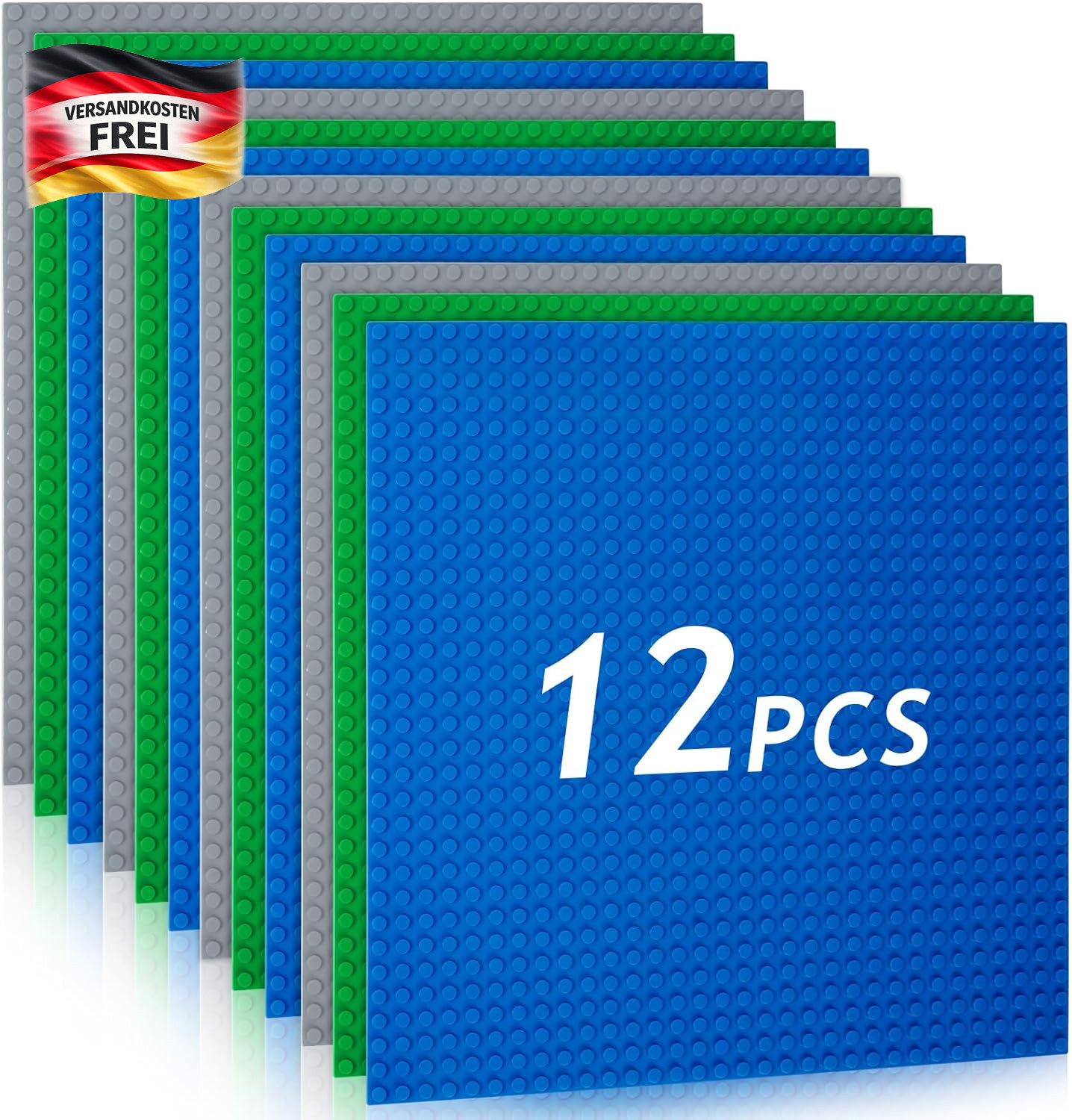 Bauplatte für Bausteine Kinder kreativ Spielset kompatibel 25,5x25,5cm