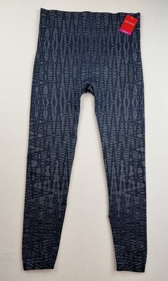SPANX Leggings Womens 3X Indigo Blue Geo Print Seamless Look At Me Now Athletic