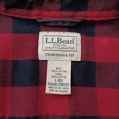 LL Bean Hurricane Shirt Mens Large Navy Blue Button Up Flannel Check Lined - Picture 2 of 16