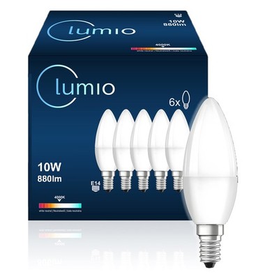 6× E14 LED Lampe 10W Neutralweiß LUMIO Energiespar Kerzenbirne Set
