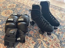 Sure-Grip Boardwalk Roller Skates  Smith Safety Gear Scabs Protective Pads Set