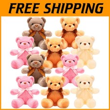 10-Piece Bulk Stuffed Bears with Ribbon Bow
