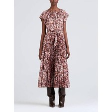 Derek Lam 10 Crosby Demetria Floral Flutter Sleeve Pleated Midi Dress 6