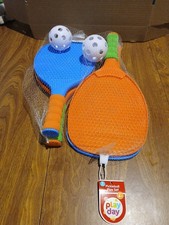 KIDS PLAY DAY PICKLEBALL SET 2 PADDLES 1 BALL, AGES 4 Cushion Handle New X 2
