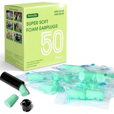 Soft Foam Ear Plugs Individually Wrapped Mint Green Disposable Noise