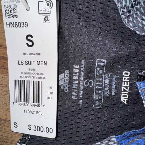 NEW NWT $300 Men's SMALL Adidas Adizero Long Sleeve SpeedsuitRunning HN8039 - Picture 4 of 8