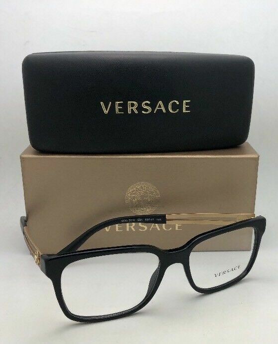 New VERSACE Rx-able Eyeglasses VE 3218 GB1 53-17 140 Black