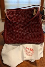 Burgundy Coach leather tote