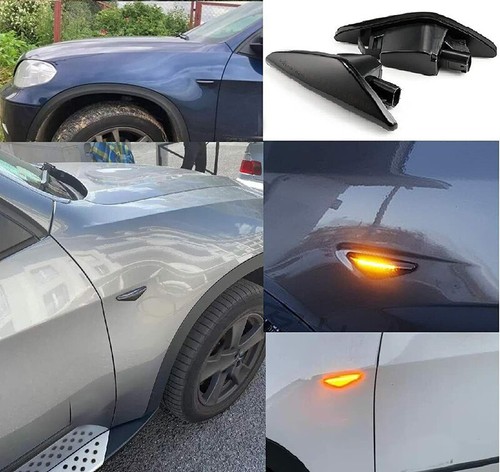 LED Smoked Fender Side Marker Light Turn Signal For BMW X3 F25 X5 E70 E71 E72 X6 - Picture 4 of 7