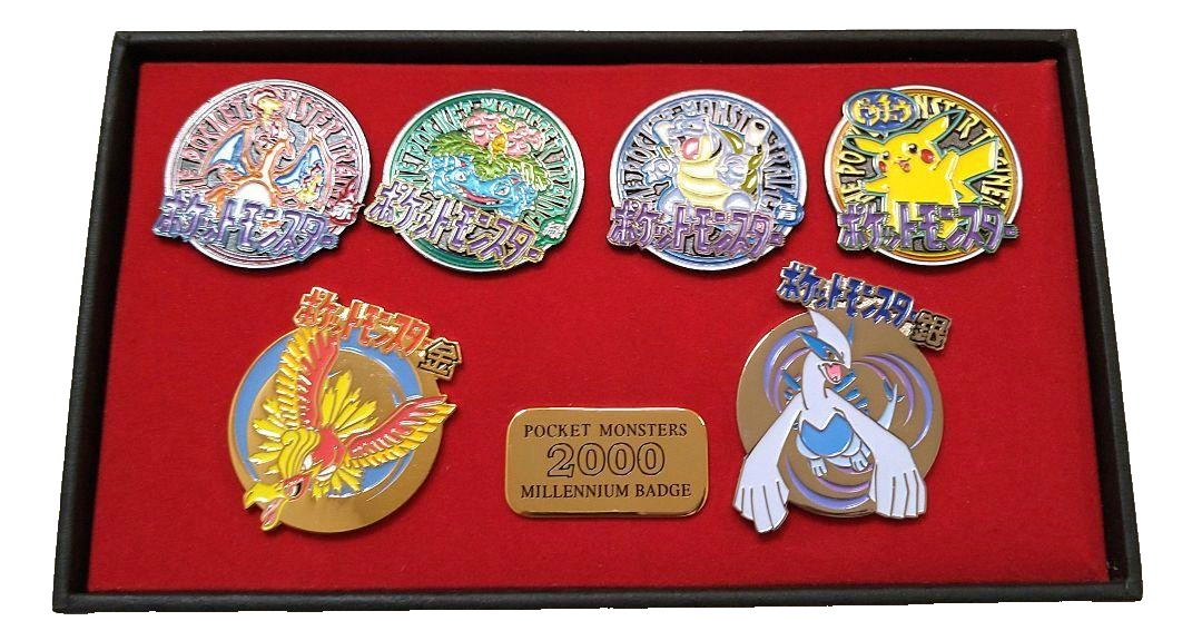 Pokemon Badge Millennium 2000 Pin Pikachu Lugia Ho-oh Venusaur