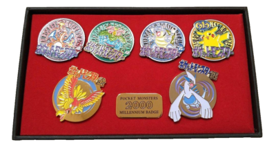 Pokemon Badge Millennium 2000 Pin Pikachu Lugia Ho-oh Venusaur