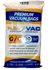 VEVA Advanced  Filters Hepavac Premium Cloth Canister Vacuum Bags Q/C Style