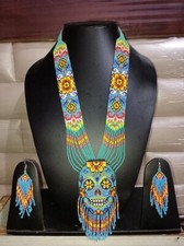 Handmade Necklace Seed Bead Boho American Style Netiv Beaded Multi Strand