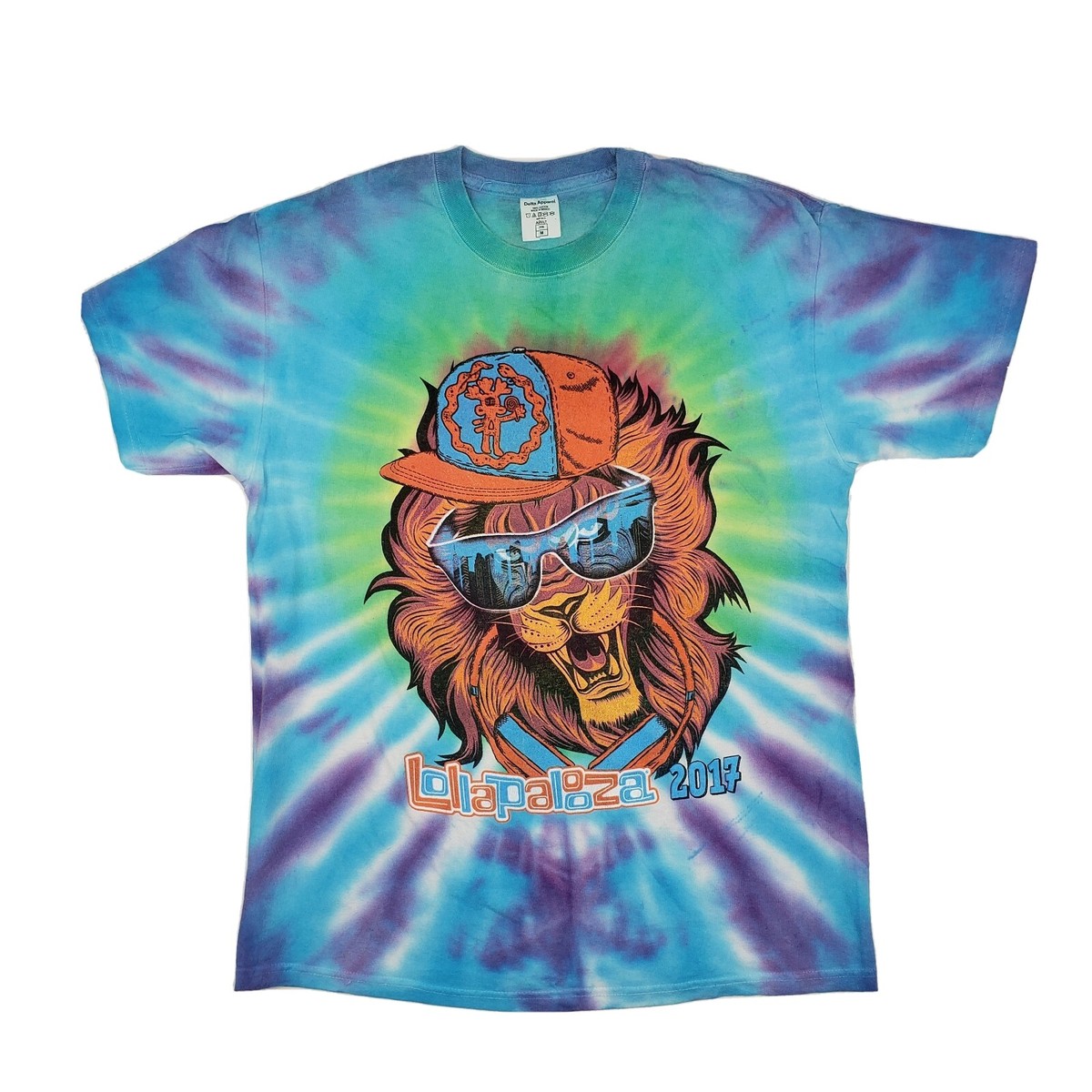 2017 Lollapalooza Festival Chicago Official Merch Tie Dye Lion T 