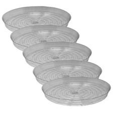 Garden Elements Round Clear Vinyl Plant Saucer, 12" (Pack of 5)