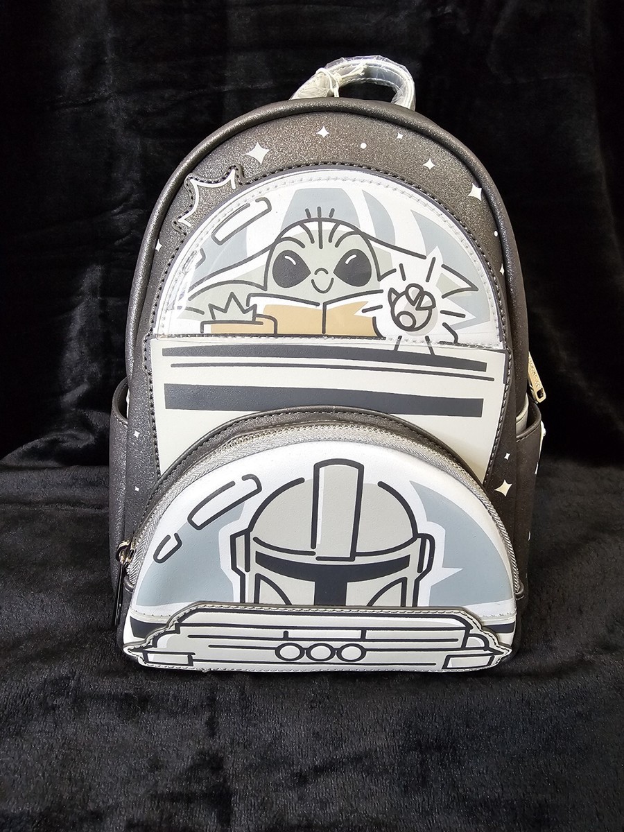 NWT. Loungefly Disney Parks 2024 Mandalorian Grogu Mini Backpack Star Wars Disney Parks 2024 Mandalorian Grogu Loungefly Backpack Star  main image 4