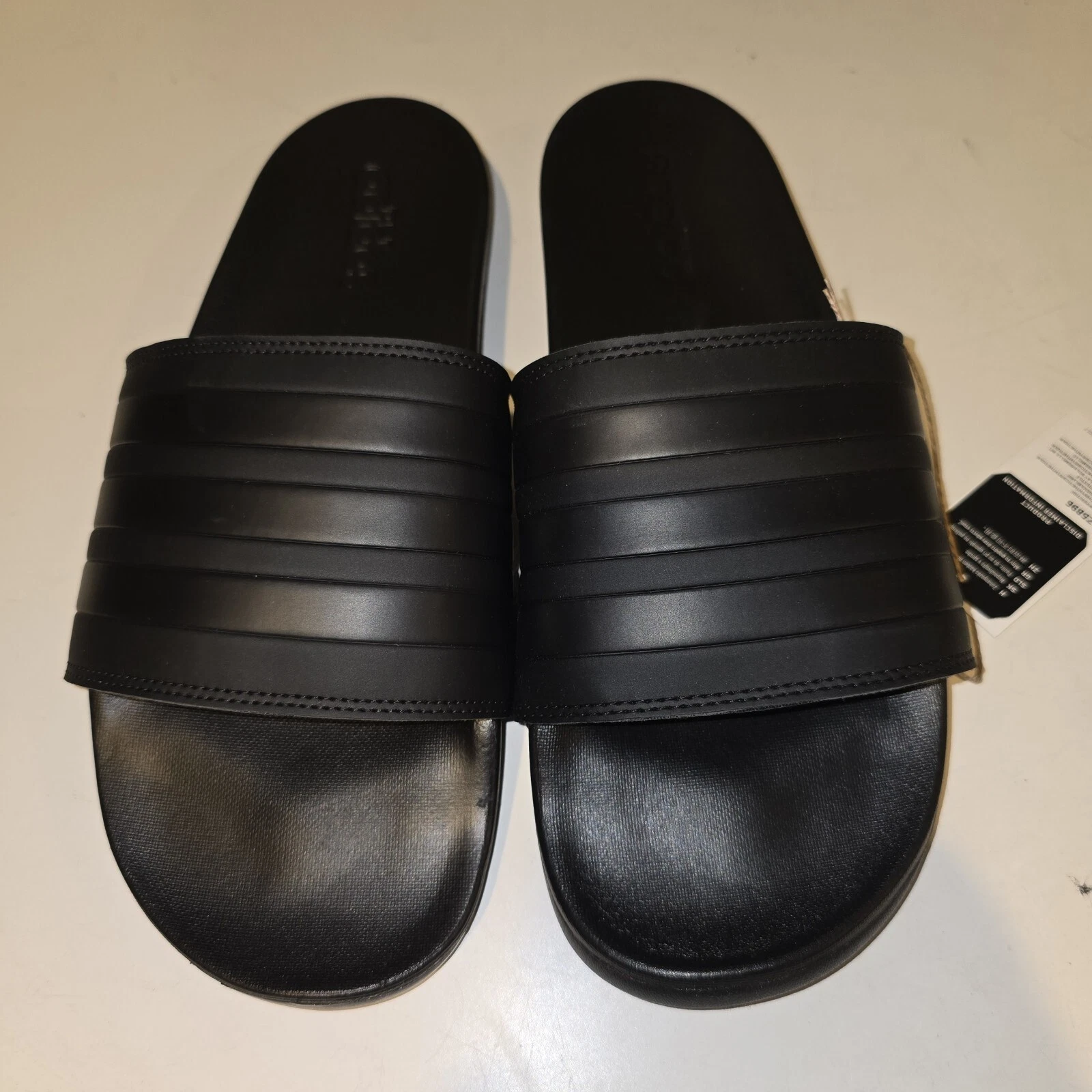 Scarpe sandalo Adidas uomo taglia 11 Adilette Slides GZ5896 nero nero a righe nuove