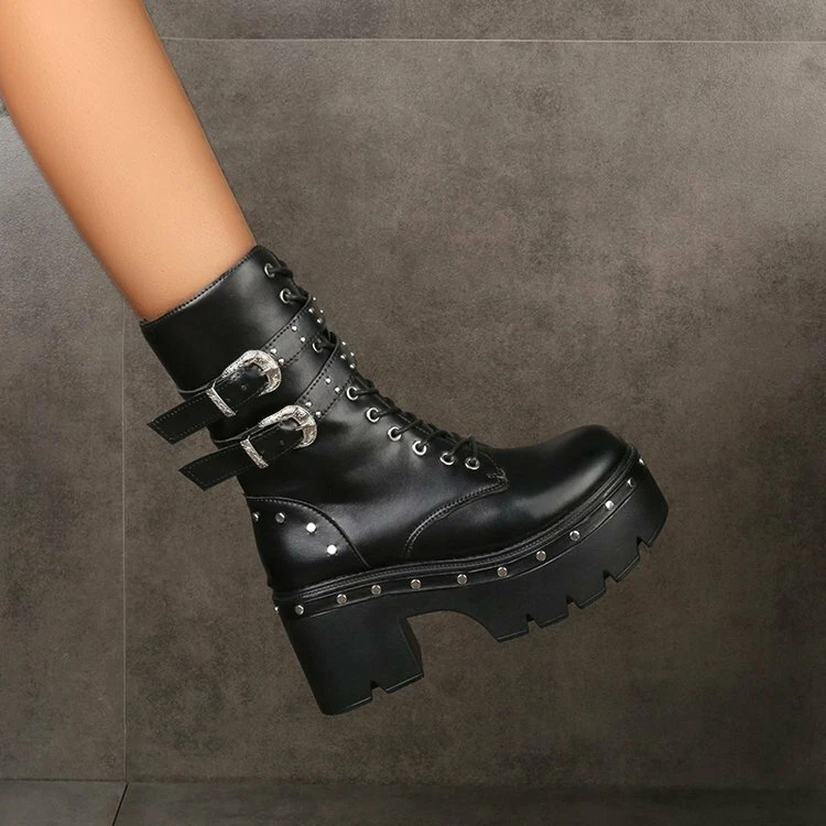 Platform biker sales boots ladies