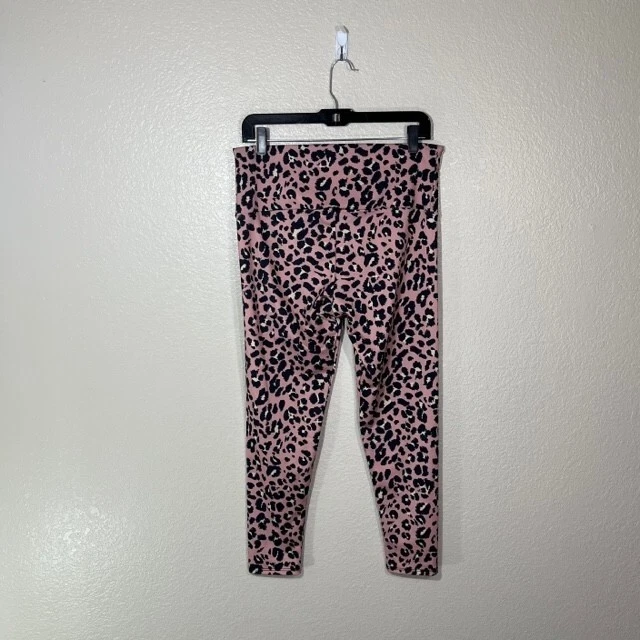 Onzie Leggings Womens Large Pink Black Animal Print Compression Yoga Gym Workout - Image 3 of 4