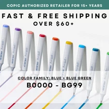 COPIC Sketch Marker B0000 - BG99 Blue & Blue Green - U.S. Authorized Retailer