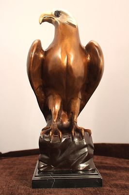 Bald Eagle ''Standing Proud'' American Symbol Bronze Marble Base