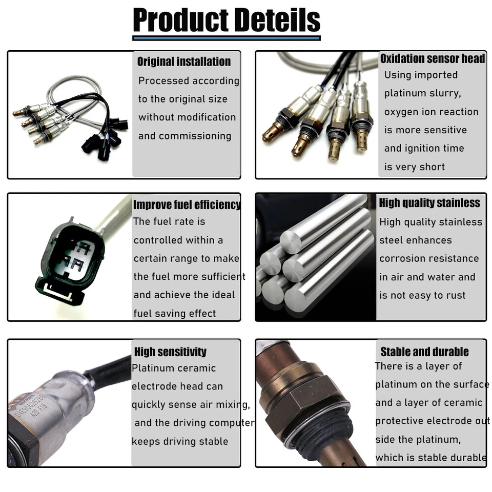 4 Oxygen Sensor For Honda Odyssey 2011-2013 Pilot 2009-2011 3.5L Up&Downstream  - Image 4 of 4