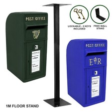 Post Box Irish/Scottish Cast Iron Royal Mail ER Floor Stand Wall Mount Letterbox