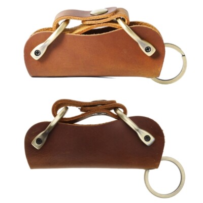 Key Bag Leather Car Key Sleeve Housekeeper Pocket Key Organizer Key Fob Cover