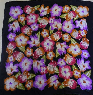 SCHAL 100% REINE SEIDE SILK SOIE VINTAGE DAMEN ECHO (1032) 76cm x 78cm