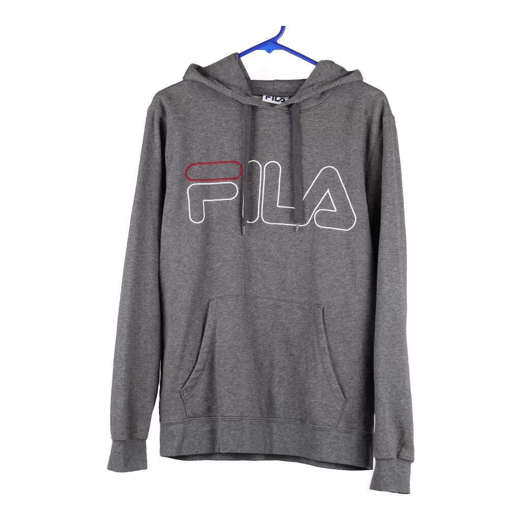 Felpa con cappuccio Fila Spellout piccola grigio misto cotone