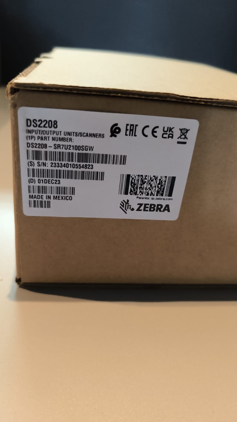 ZEBRA DS2208 2D Barcodescanner USB Kabel inkl.v VAT DS2208-SR7U2100SGW ...