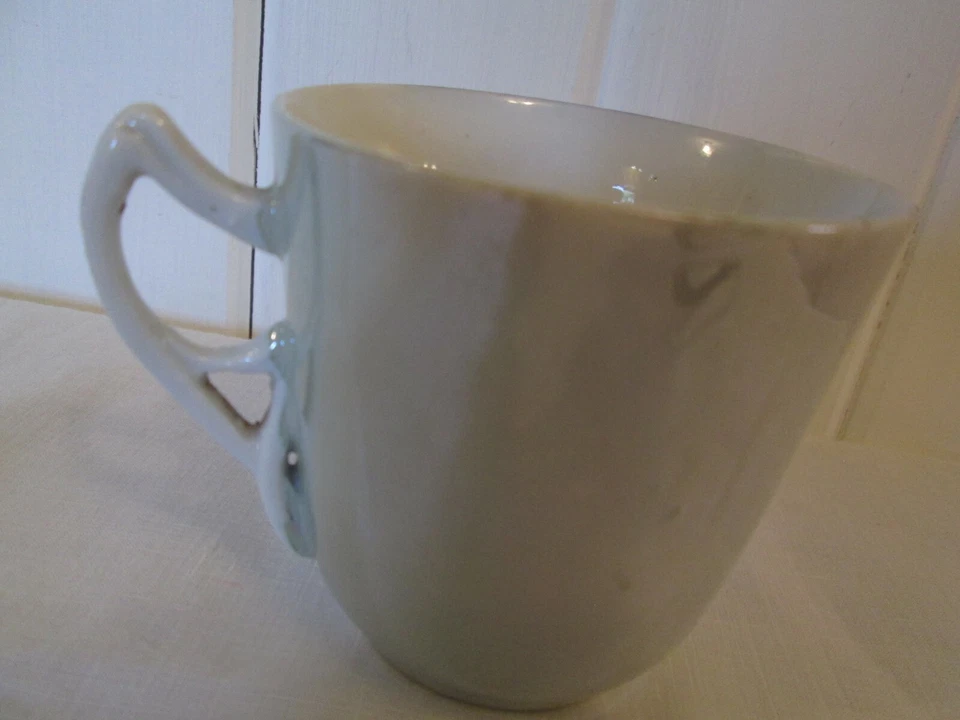 European Mug Cup Green Pink Luster Raised Gold Floral Presentation Navy Blue  - Image 4 of 4