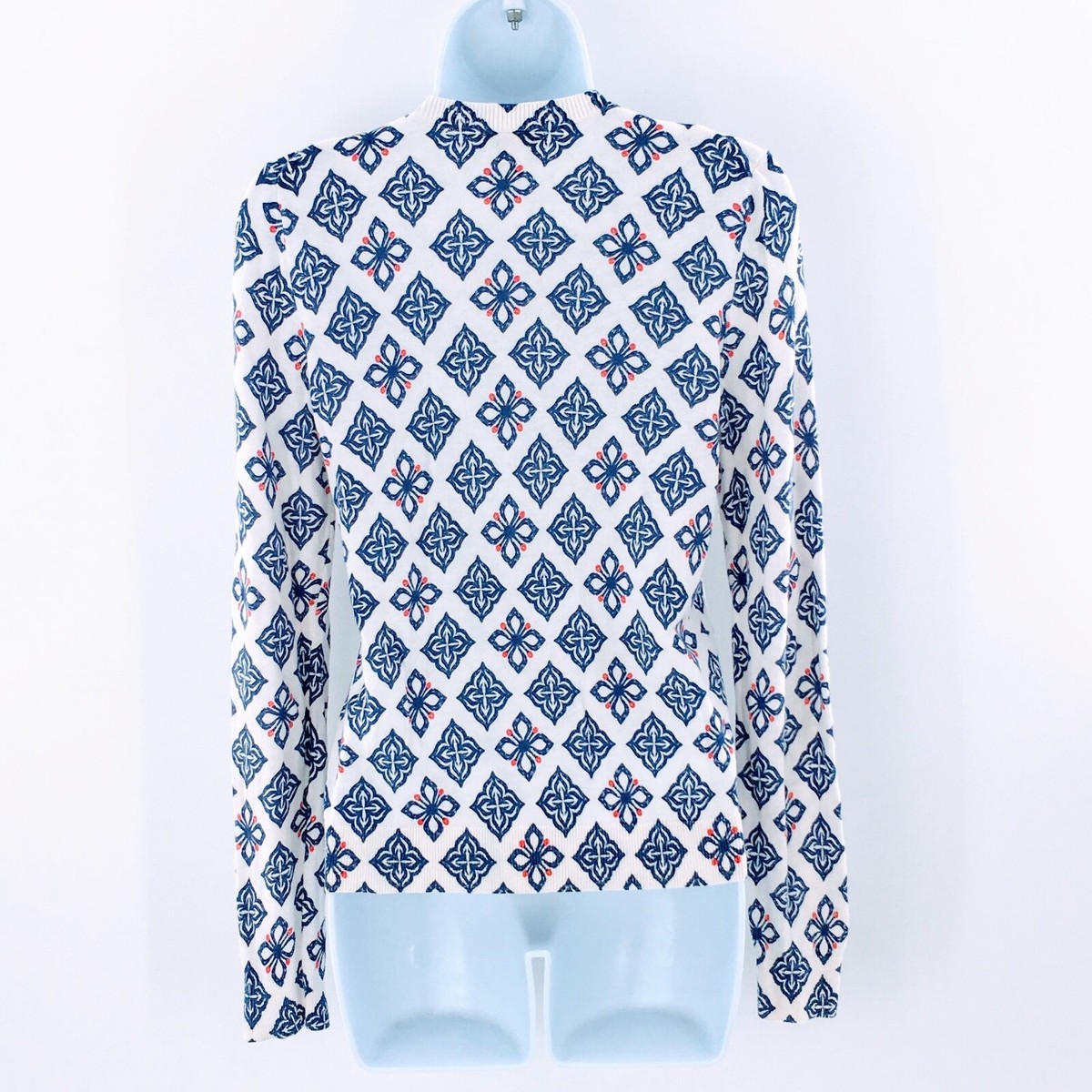 Pull Femme Vineyard Vines Grand Bleu, 1/4 Zip, Col Montant, Coton Maille, Taille L, Référence 2K1360