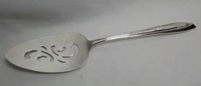 WM ROGERS IS SILVER PLATE PIE CAKE SERVER FLORAL
