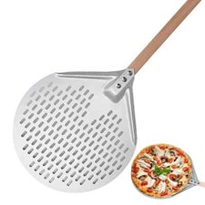 12/14 Inch Round Pizza Turning Peel Hard Aluminum Perforated Pizza Paddle