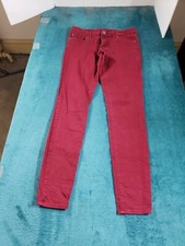 Express Jeans Sz 4 Womens Red Pants Stretch Ladies Mid Rise Denim Skinny