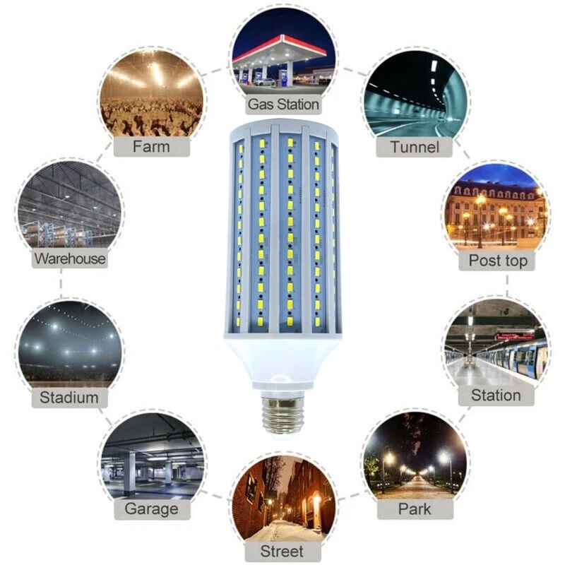 Super Bright Huge 300W Eq 168-Chip Corn Light E26 6000K LED Bulb 5000lm 50W Cool - Image 2 of 4