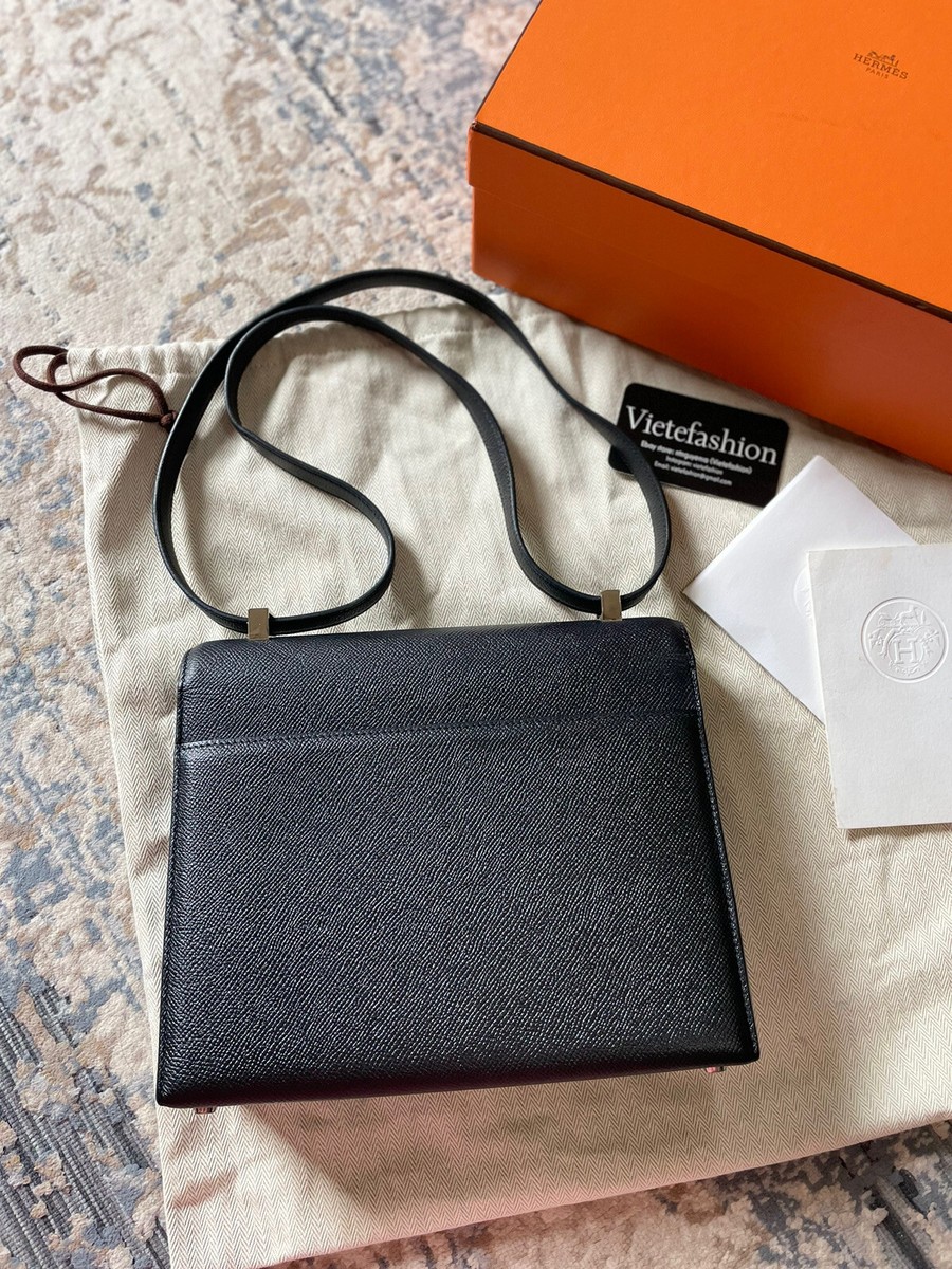 HERMES 黒 レザー ケース Preowned Hermes black epsom verrou 21 Bag | eBay