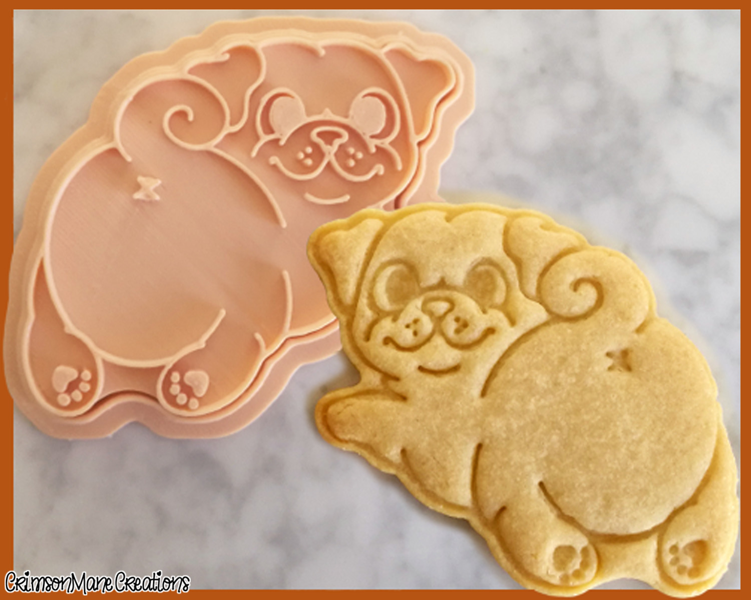 Pug Dog Cookie Cutter, Sploot Puppy, Biscuit Baking Supplies, Fondant Tool Stamp