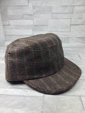 Mens Train Driver Hat/Cap Military Wool One Size Dark Brown Black Peaked BNWT