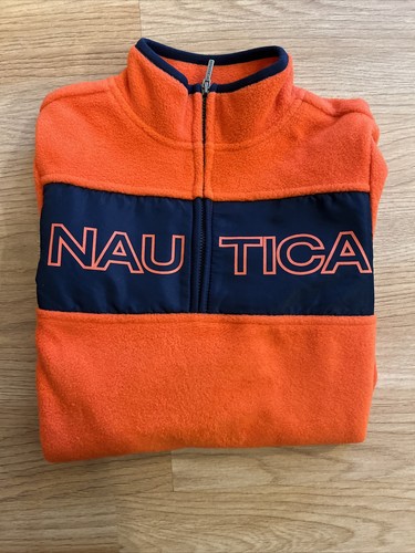 Nautica Boys Youth Sweater Fleeced Sweatshirt Size 5 1/4 Zip Collared Pullover - Picture 2 of 12