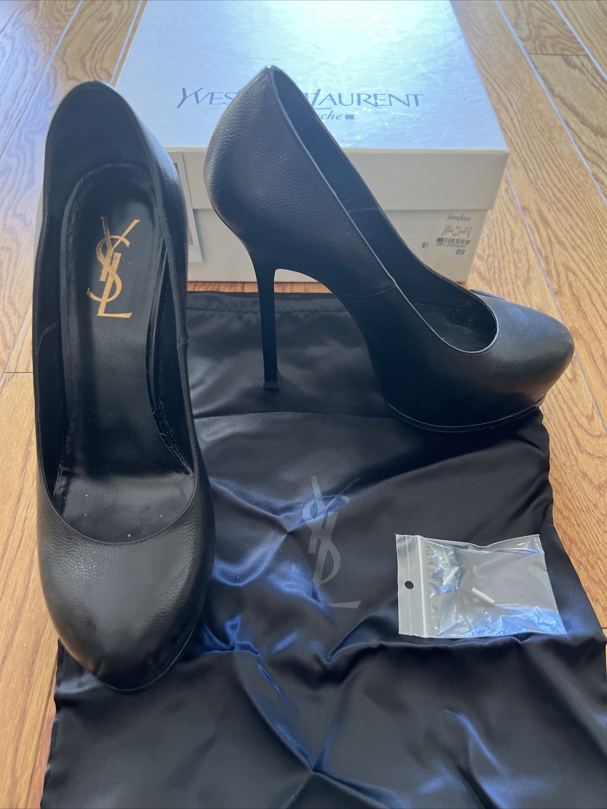 SAINT LAURENT YSL Vernigolf Tribtoo Platform Pump Nero 105: Taglia 8 (38)