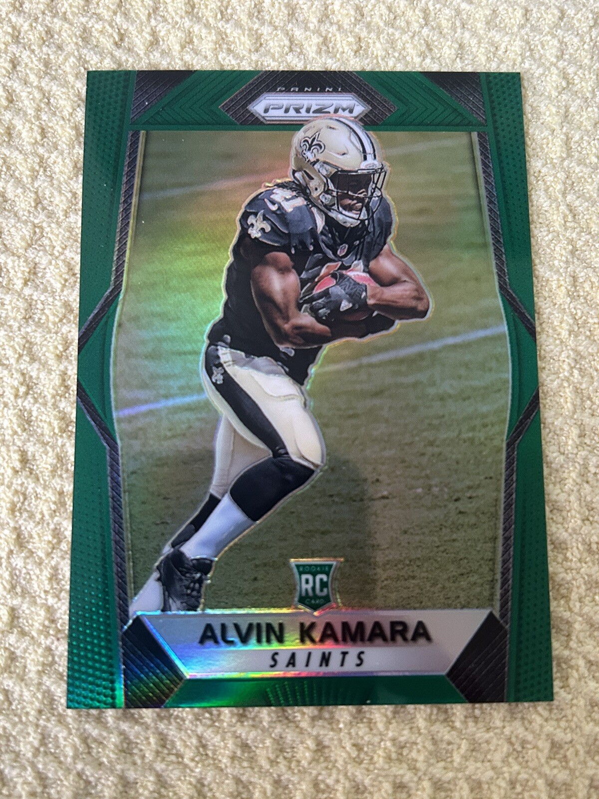 2017 PANINI PRIZM ALVIN KAMARA GREEN REFRACTOR ROOKIE #291 RC