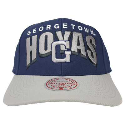 Georgetown Hoyas Mitchell & Ness NCAA Pro Fit Snapback Hat Cap Navy Gray NWT