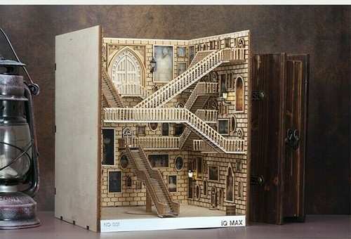 Alley Book Nook - Book Shelf Insert - Bookcase with Light Model Building Kit - Picture 3 of 11
