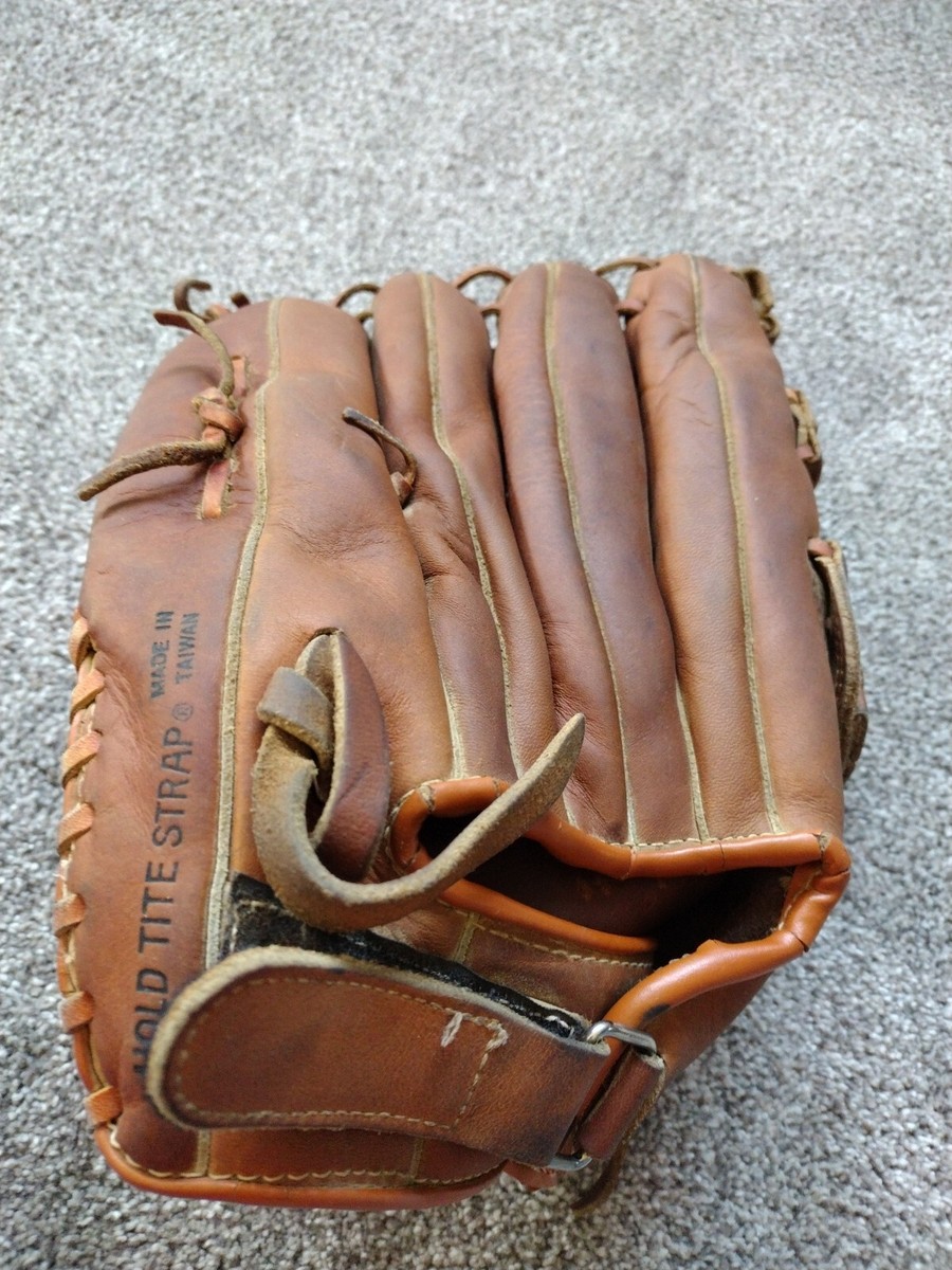 Gant Softball Wilson A9810 RHT 13 Pouces Cuir Marron, Poche Nylon, Main Droite