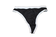 Vintage 80's NWOT 100 cotton thong underwear size large - Made in USA in black