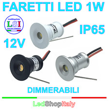 Faretti LED 1W 12V punto luce bianca Dimmerabile IP65 angolo luce 30° 120°