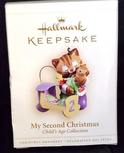 Hallmark MY SECOND CHRISTMAS Child's Age Ornament 2 years old girl kitten 2006 - Picture 11 of 12